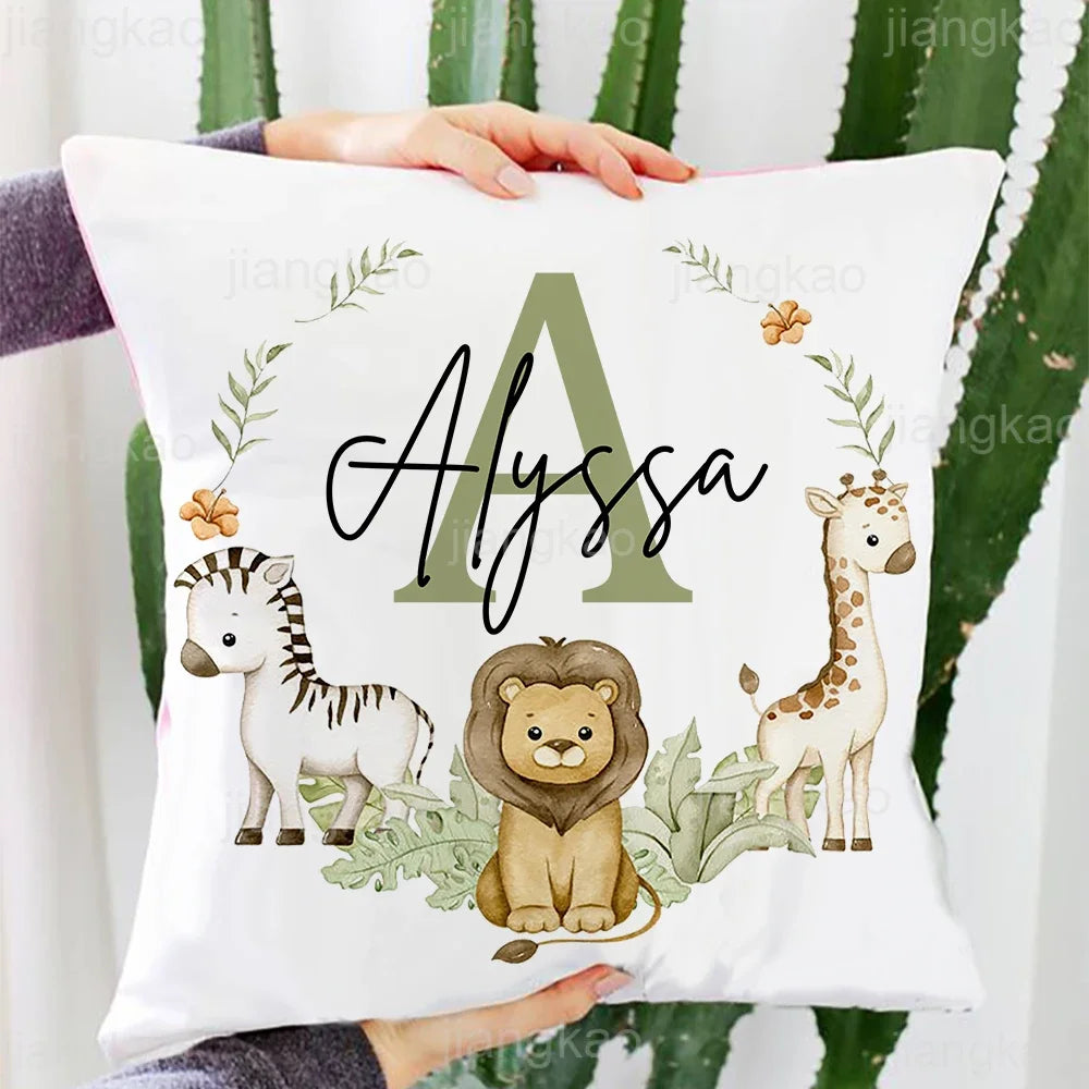 Personalized Animal Name Pillowcase | Kids Bedroom Gift 45cm