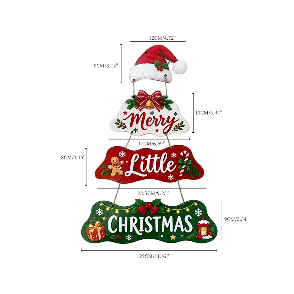 Wooden Holly Jolly Christmas Hanging Sign | Door & Wall Decor