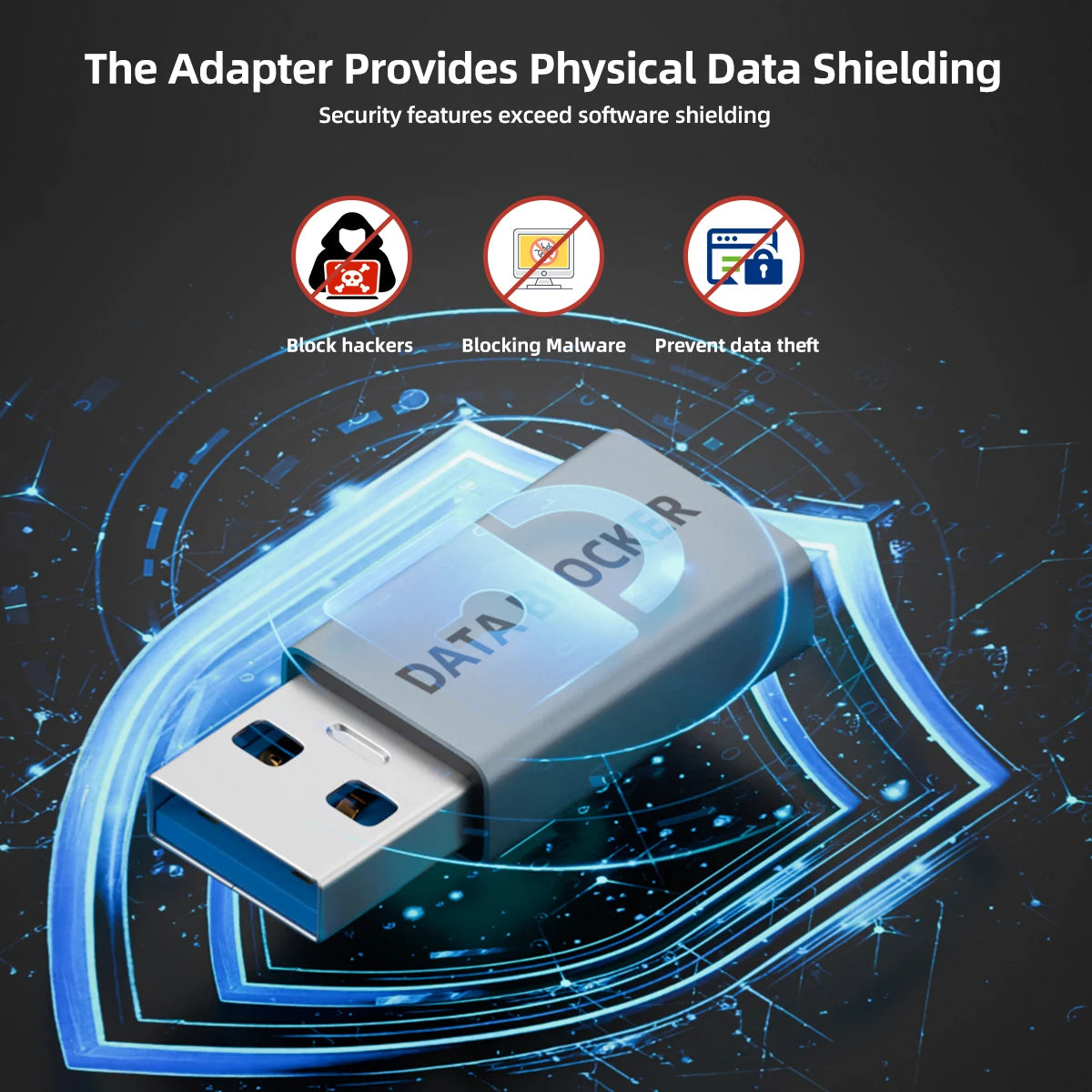 FONKEN USB Data Blocker Adapter – USB-A & USB-C Charge Safe