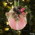 Fabric Christmas Ball & Stocking Ornament | Festive Door Decor