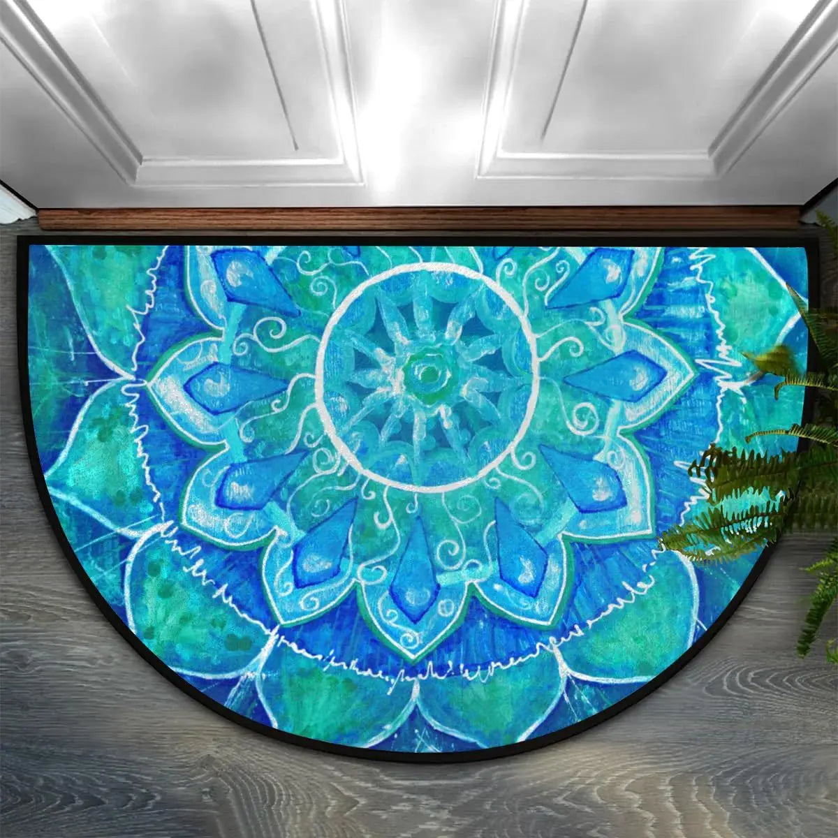 Semi-Circular Non-Slip Doormat – Indoor & Outdoor Entrance Rug
