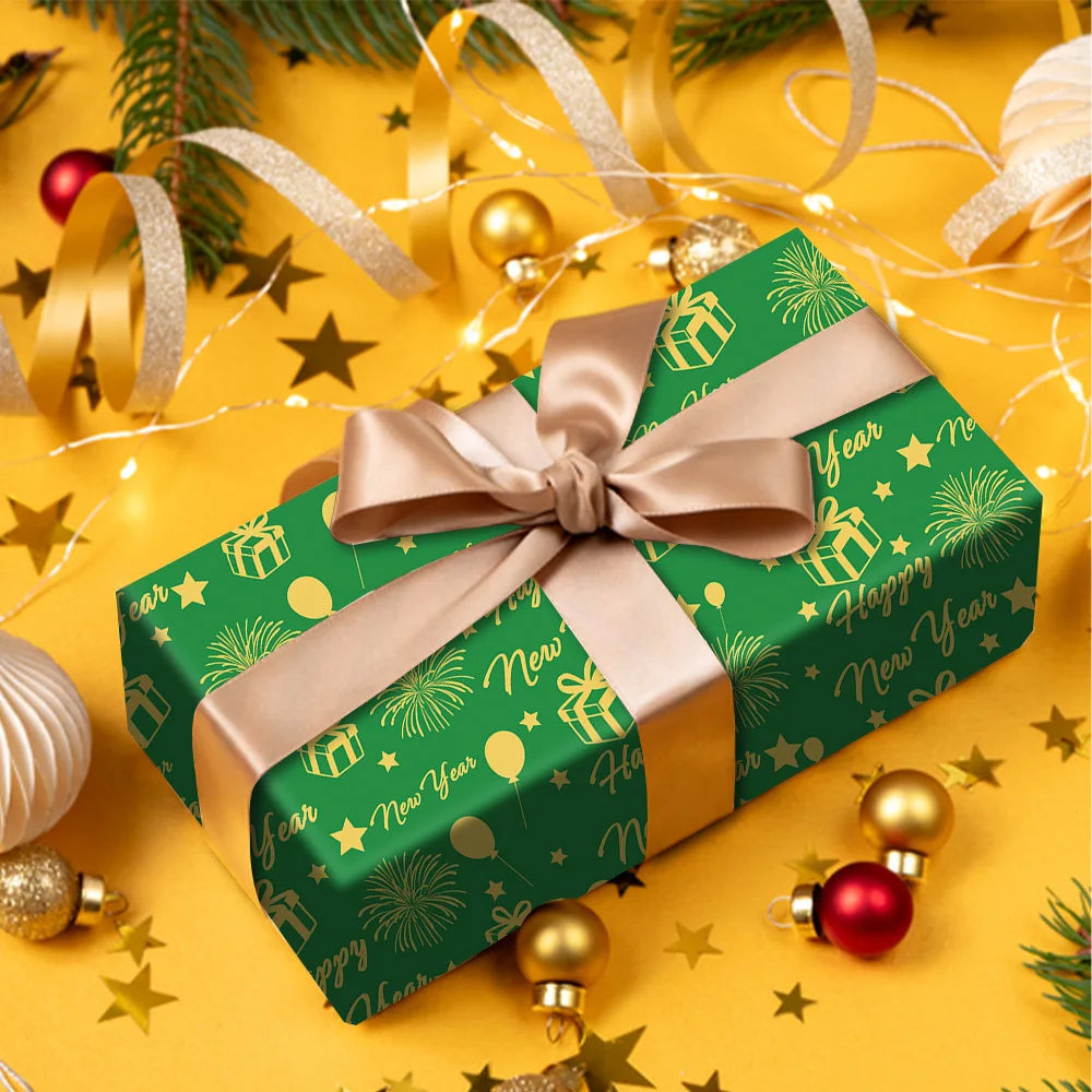 Christmas Kraft Gift Wrapping Paper – Black & Gold 50x70cm
