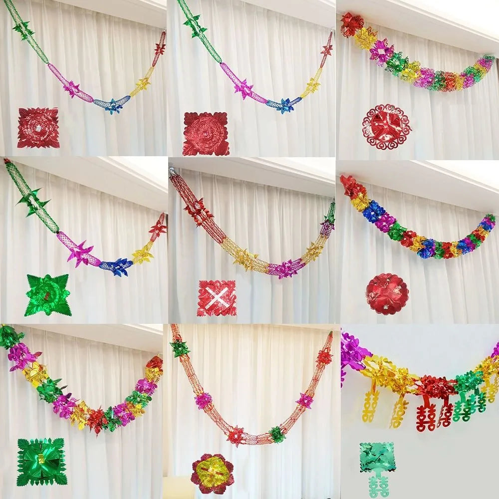 Metallic Foil Garland Ceiling Hanging Christmas Decoration
