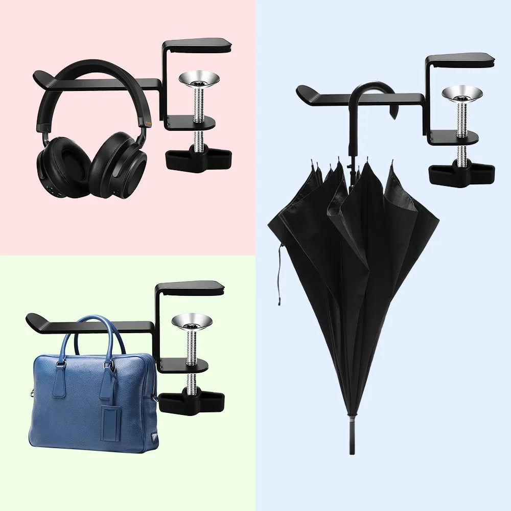 Under-Desk Headphone Hanger – Aluminum Alloy Headset Mount