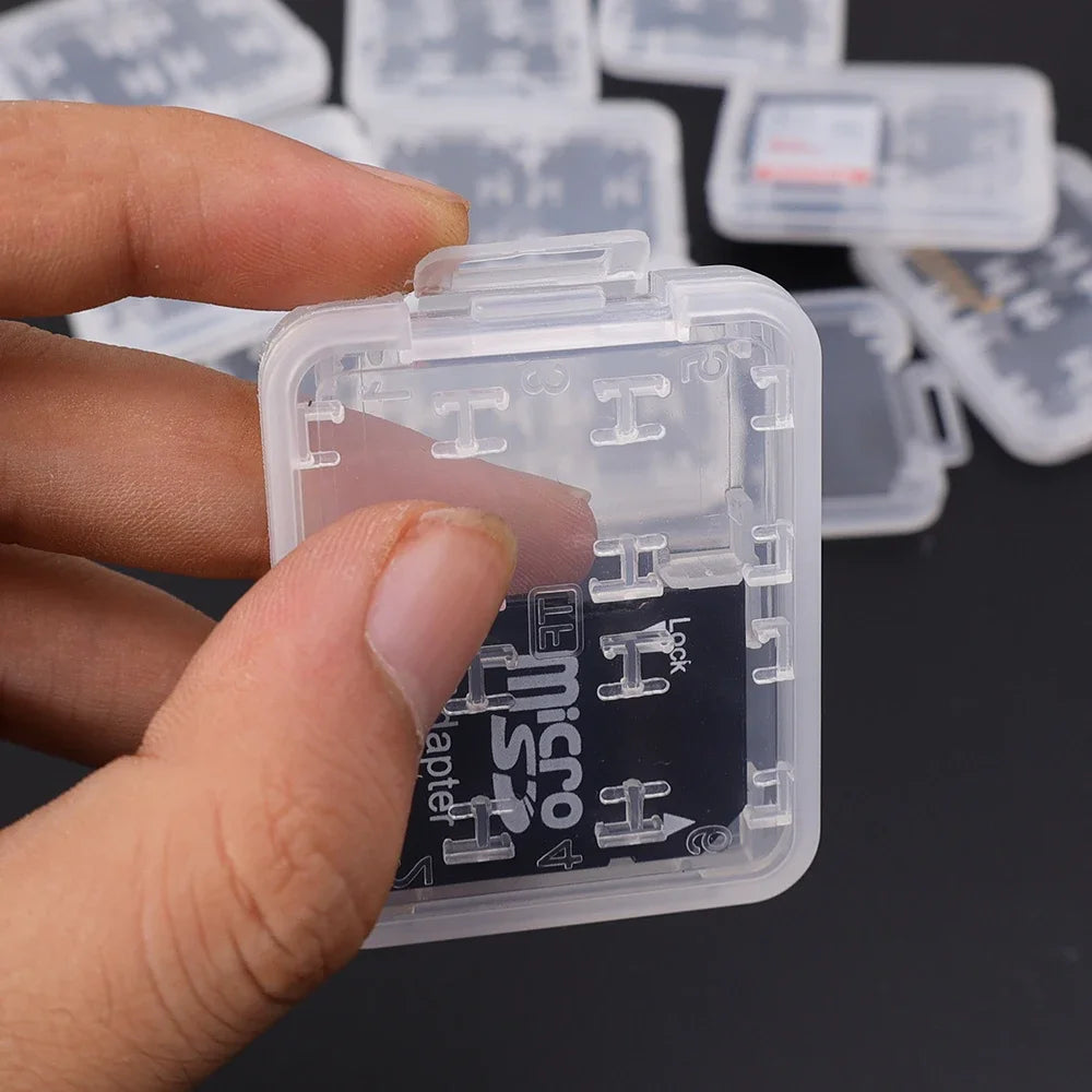 8-in-1 Clear Memory Card Case – SD TF SIM MS Storage Box