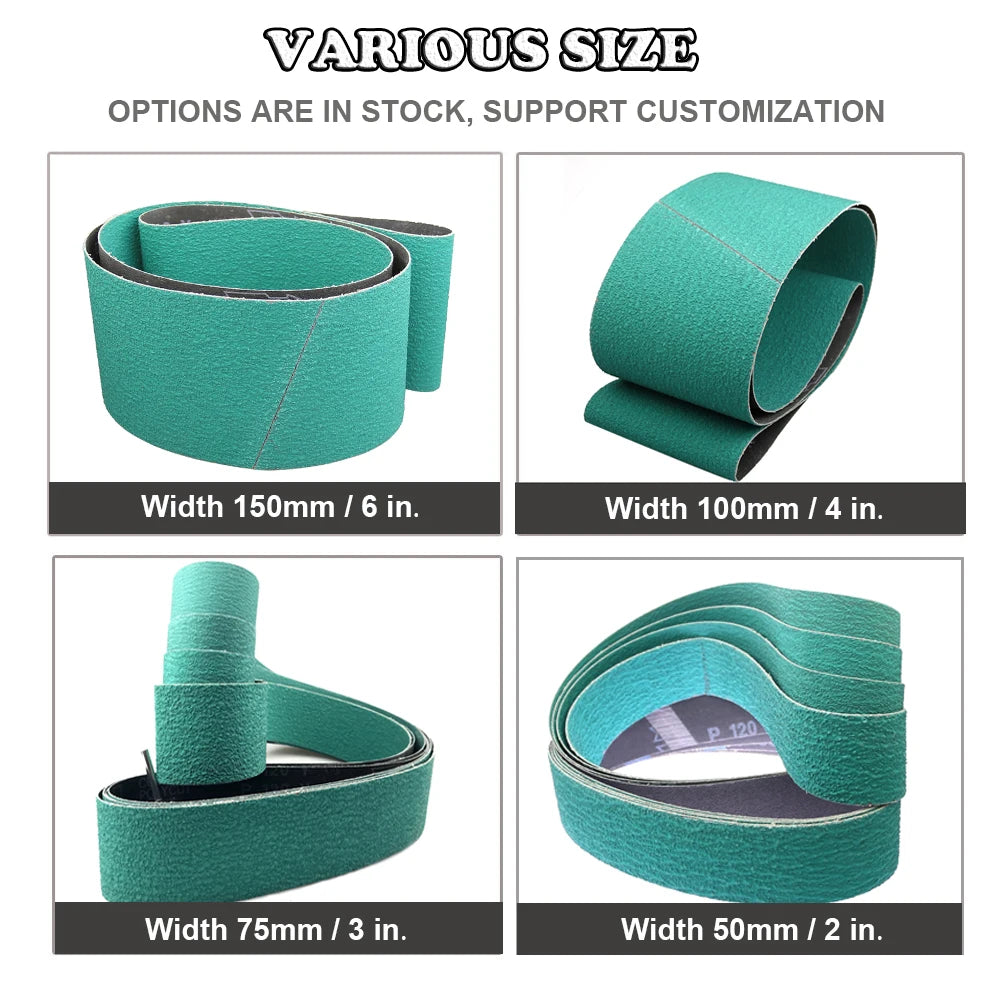 Zirconia Oxide Sanding Belts P40–P120 | Knife & Metal Grinding