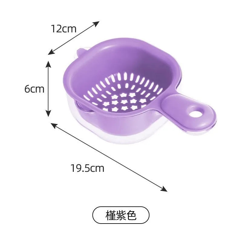 Double-Layer Hanging Fruit Drain Basket | Food-Grade Kitchen