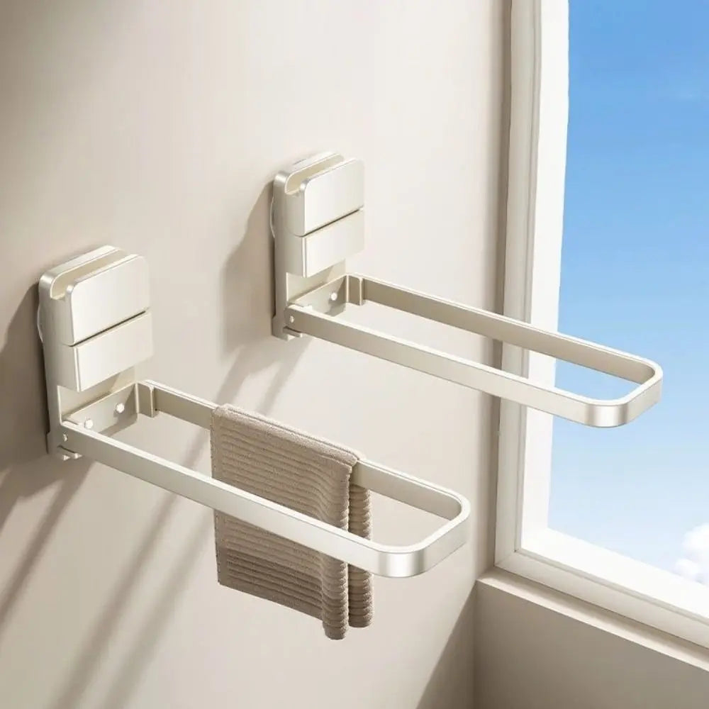 Foldable Suction Cup Towel Rack – No-Drill Bathroom Hanger