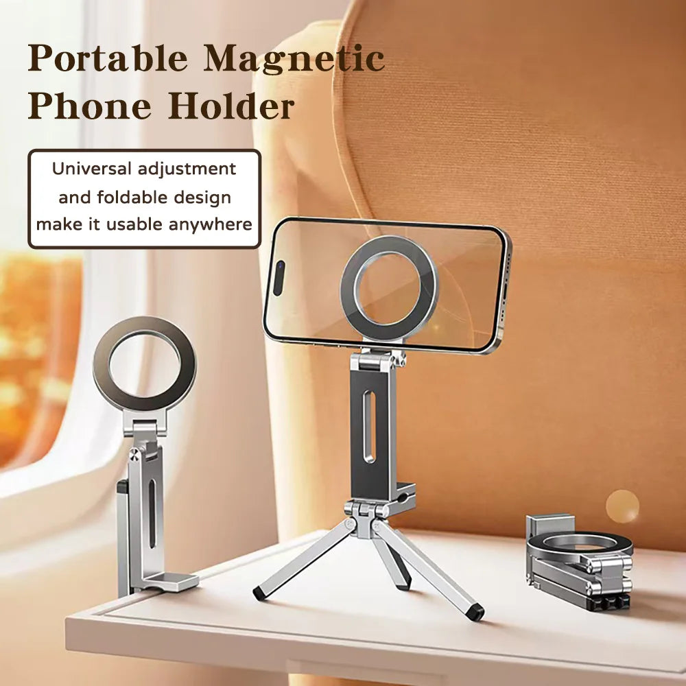 360° Magnetic Foldable Mini Tripod Stand for MagSafe Phones