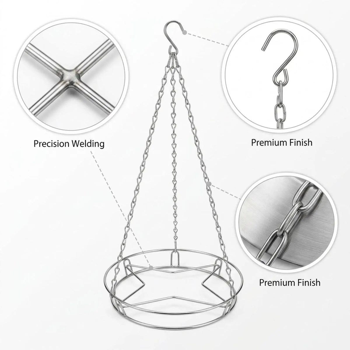 Adjustable Planter Insert & Plant Riser with Hanging Chain