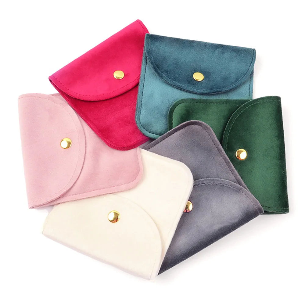 Velvet Envelope Jewelry Pouch | Snap Button Gift Bag