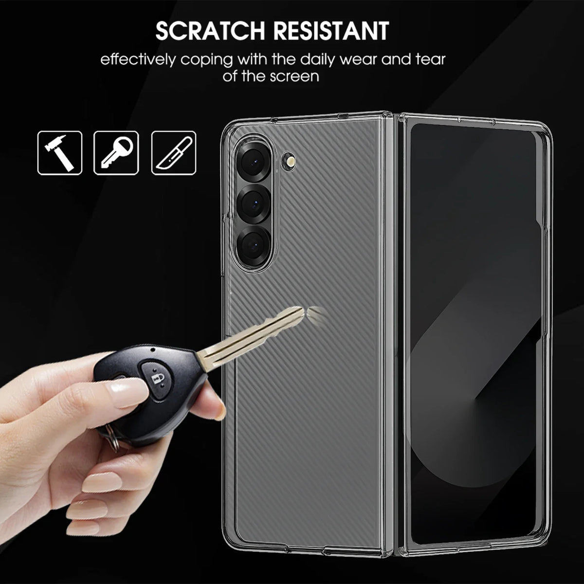 Clear Shockproof PC Case for Samsung Galaxy Z Fold 7