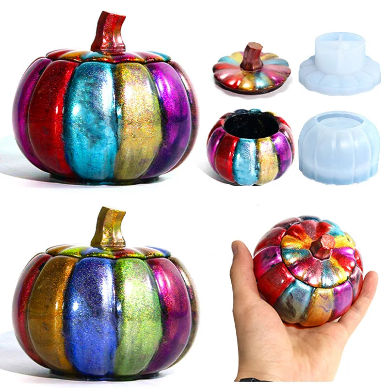 Pumpkin Silicone Mold – DIY Candle, Resin & Plaster Jar Mold