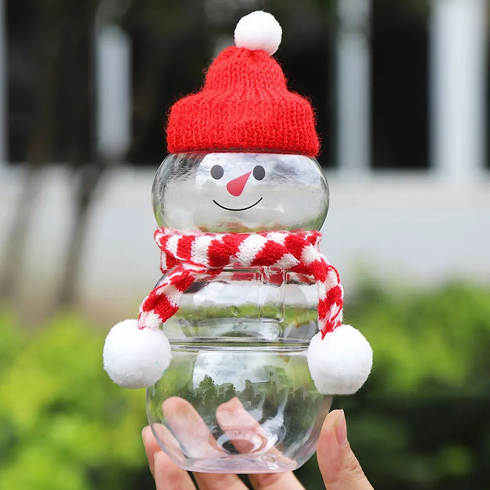 500ml Christmas Snowman Candy Jar – Festive PET Storage Bottle