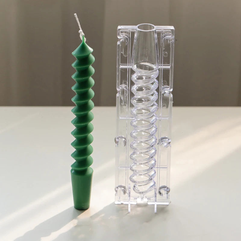 Spiral Cylindrical Candle Mould – Acrylic Plastic Mold Set