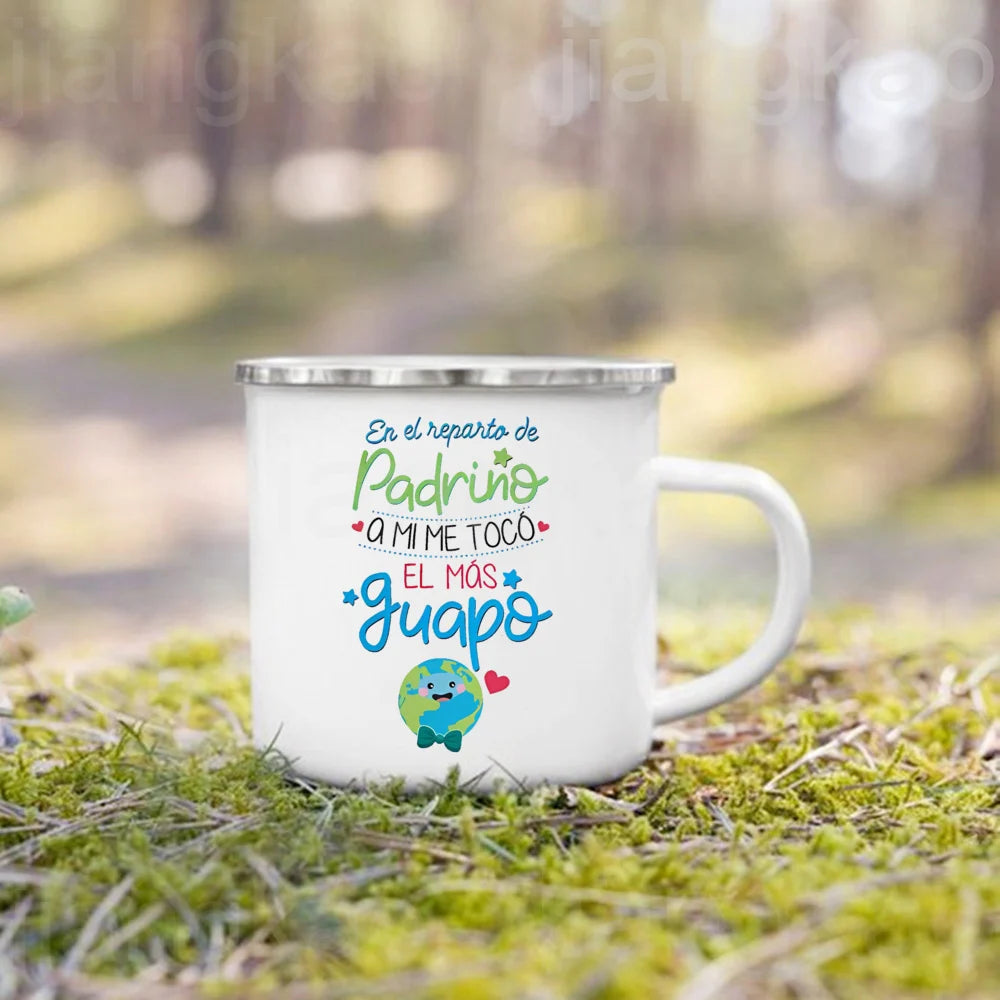 Best Godmother & Godfather Enamel Coffee Mug | Gift Idea