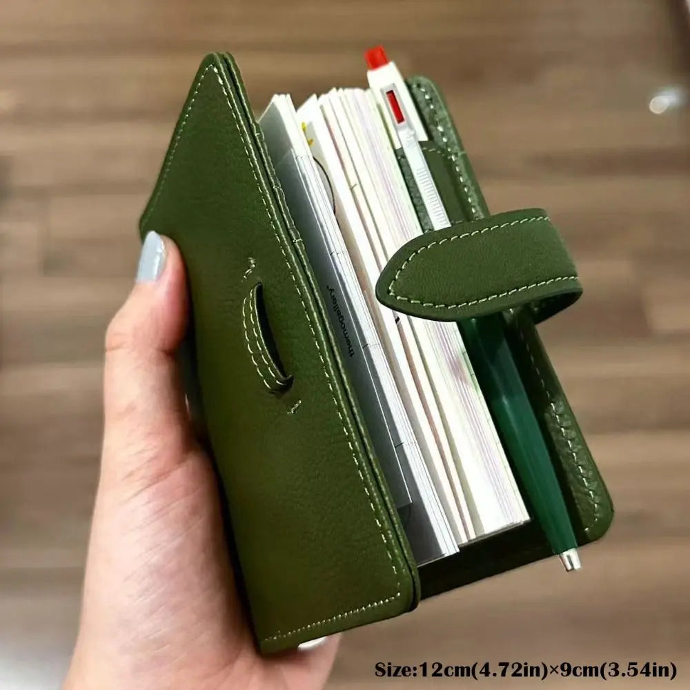M5 Olive Green Leather Pocket Notebook – Ring Binder Journal
