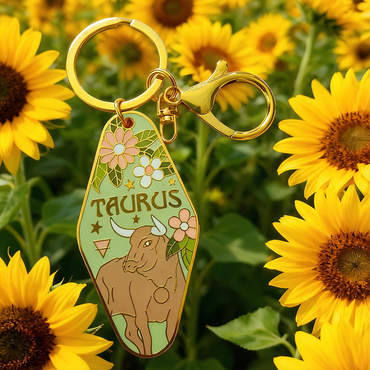 Zodiac Constellation Enamel Metal Keychain | Horoscope Gift