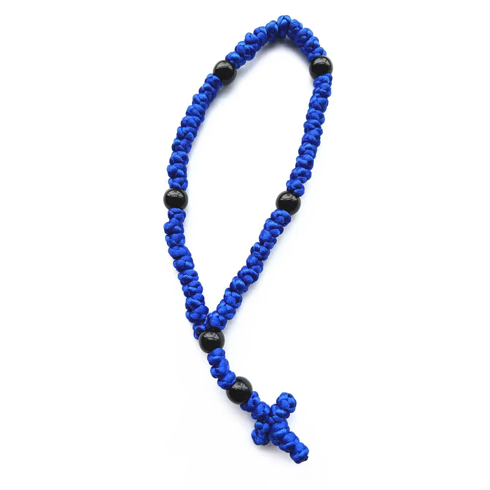 Orthodox Wooden Prayer Beads Rosary Bracelet – Rope & Fabric