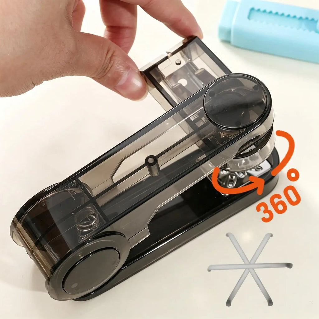 Transparent 360° Rotatable Mini Stapler – Notebook Binding