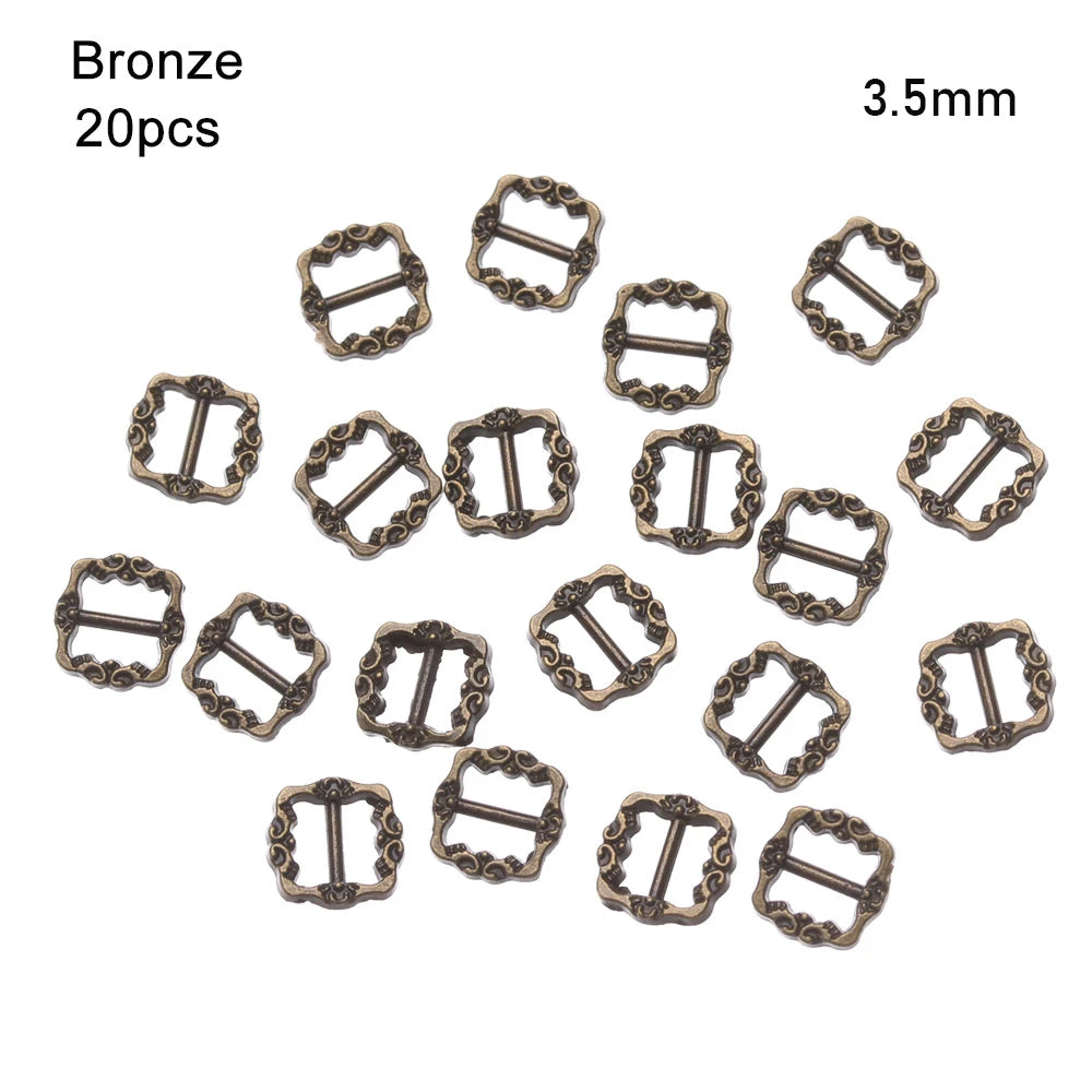 Mini Metal Tri-Glide Doll Buckles 20/40pcs – DIY Bag & Belt