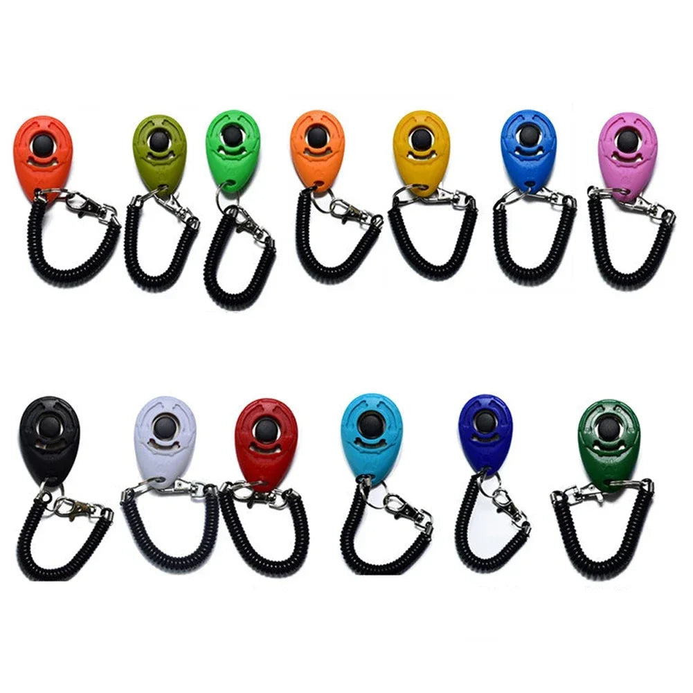 2-in-1 Dog Training Clicker with Wrist Strap & Key Chain