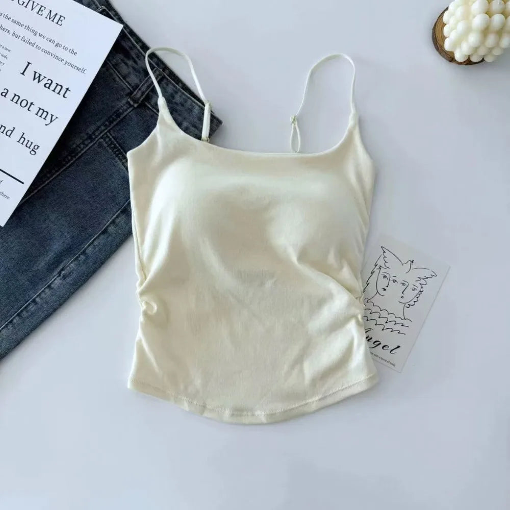 Women's Padded Camisole Suspender Vest – Slim Fit Tank Top