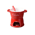 Ceramic Chocolate Melting Cup Set with Fork & Candle Base