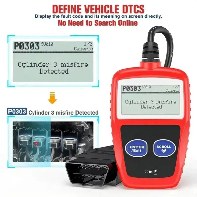 OBD2 Diagnostic Scanner – Multilingual Car Code Reader