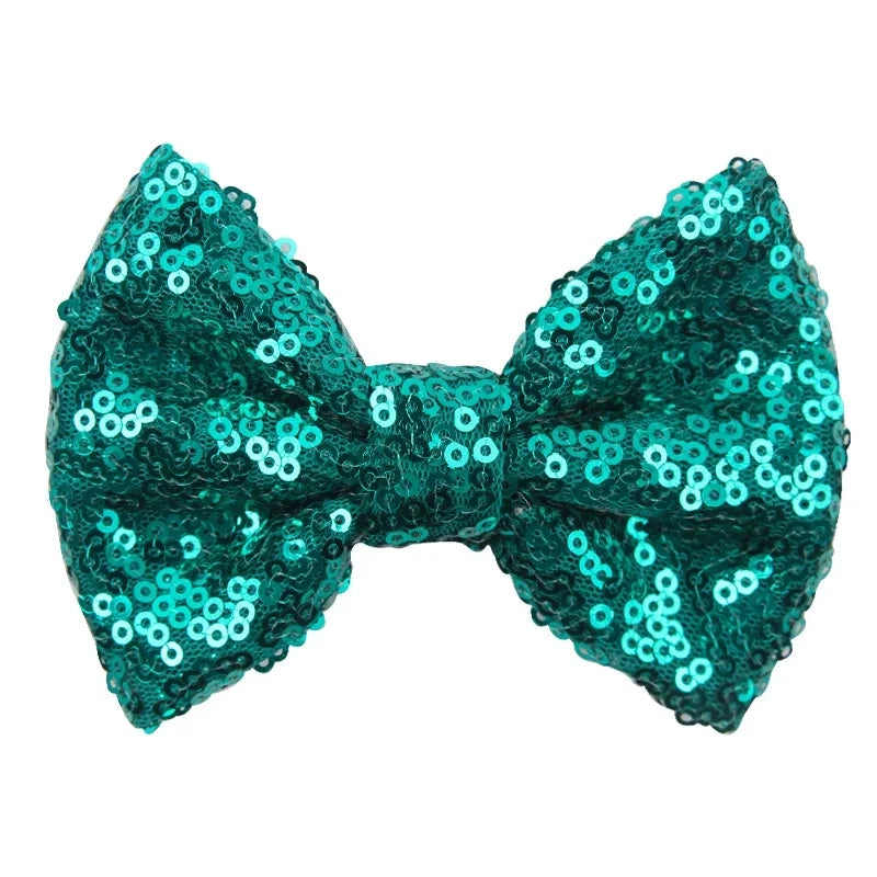 5-Pack Glitter Sequin Hair Bows – DIY Girls Hair Accessories