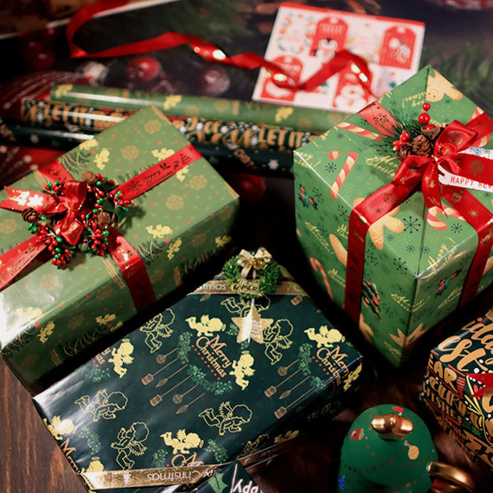 Christmas Wrapping Paper – Snowflake, Tree & Ornament Prints
