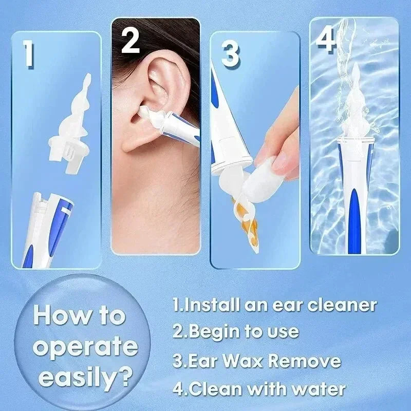 Spiral Silicone Ear Cleaner Set – 16 Soft Replacement Heads