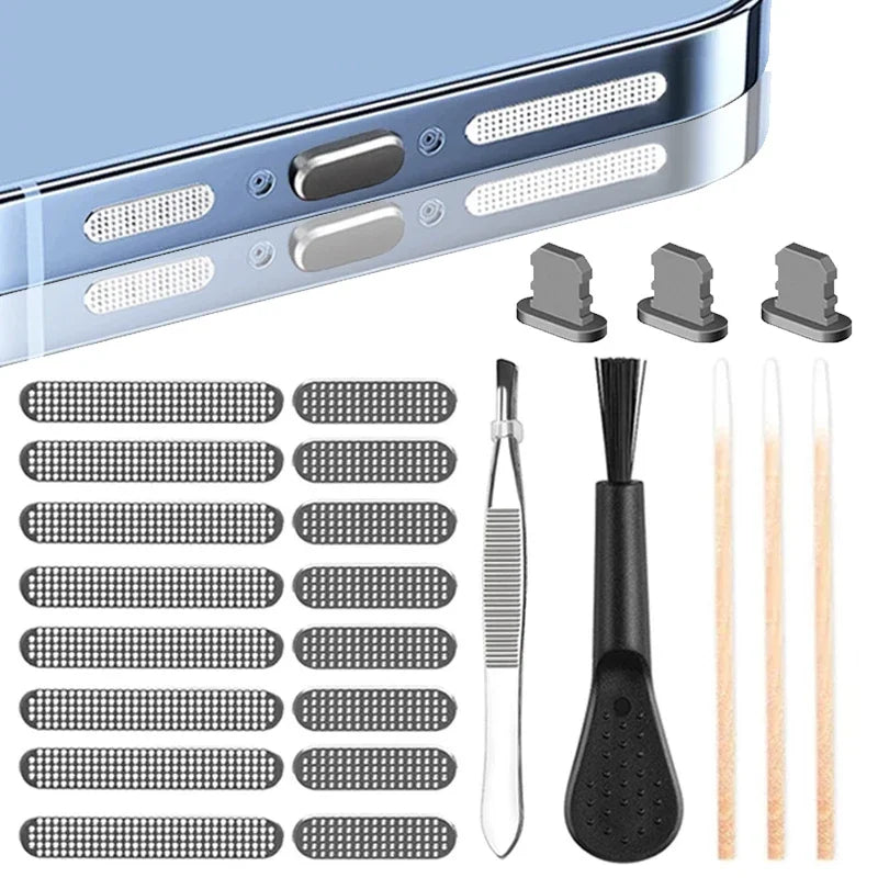 Metal Dust Mesh Kit for iPhone 15 14 13 12 11 – Speaker & Port