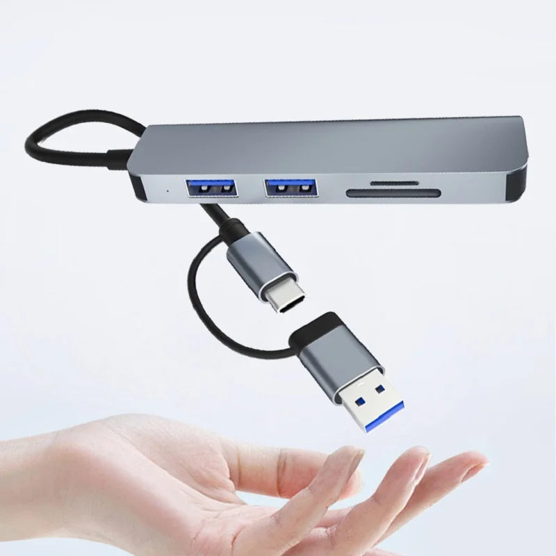 OULLX 5-in-1 USB-C Hub | USB 3.0, SD Card Reader & Dock