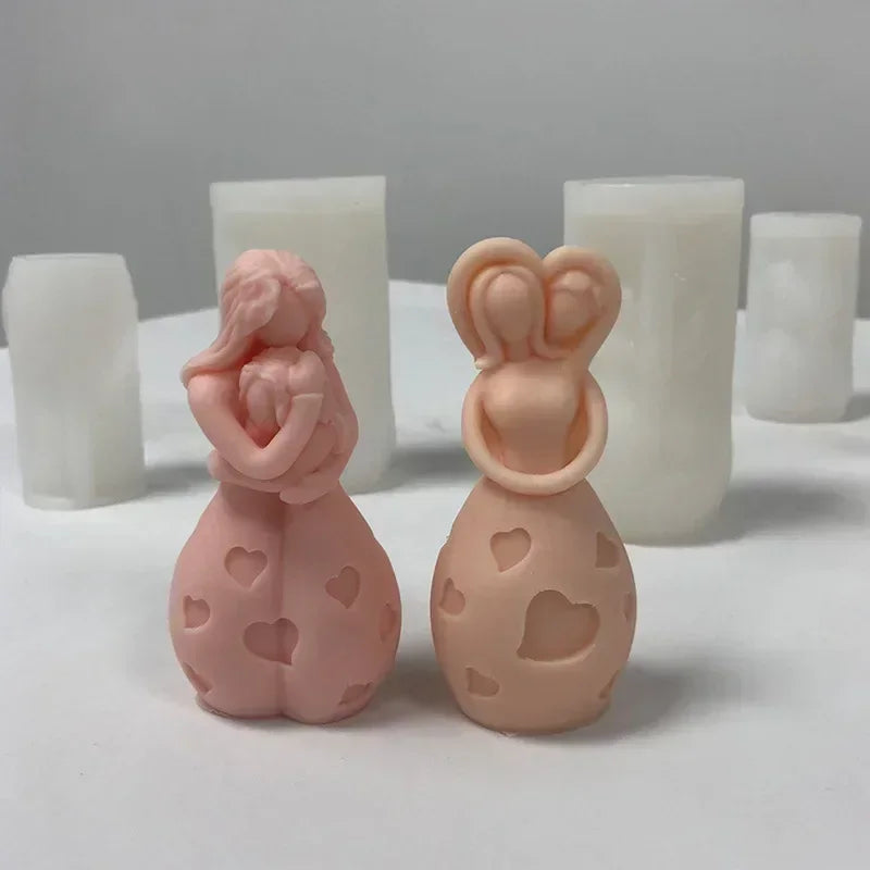 3D Mother & Child Silicone Mold – Candle, Soap & Resin DIY