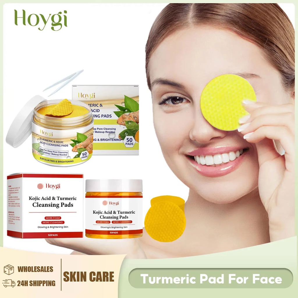 Turmeric Kojic Cleansing Pads – Brighten & Exfoliate 50pcs