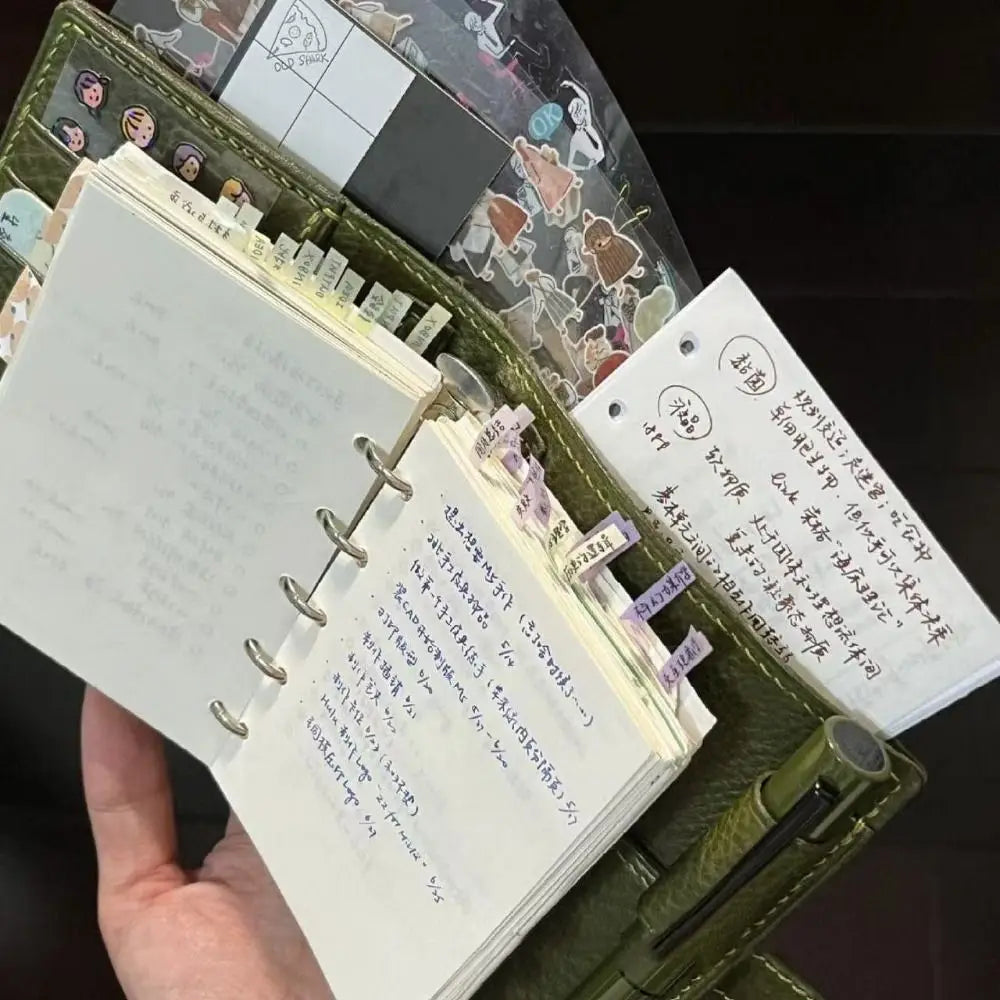 M5 Olive Green Leather Pocket Notebook – Ring Binder Journal