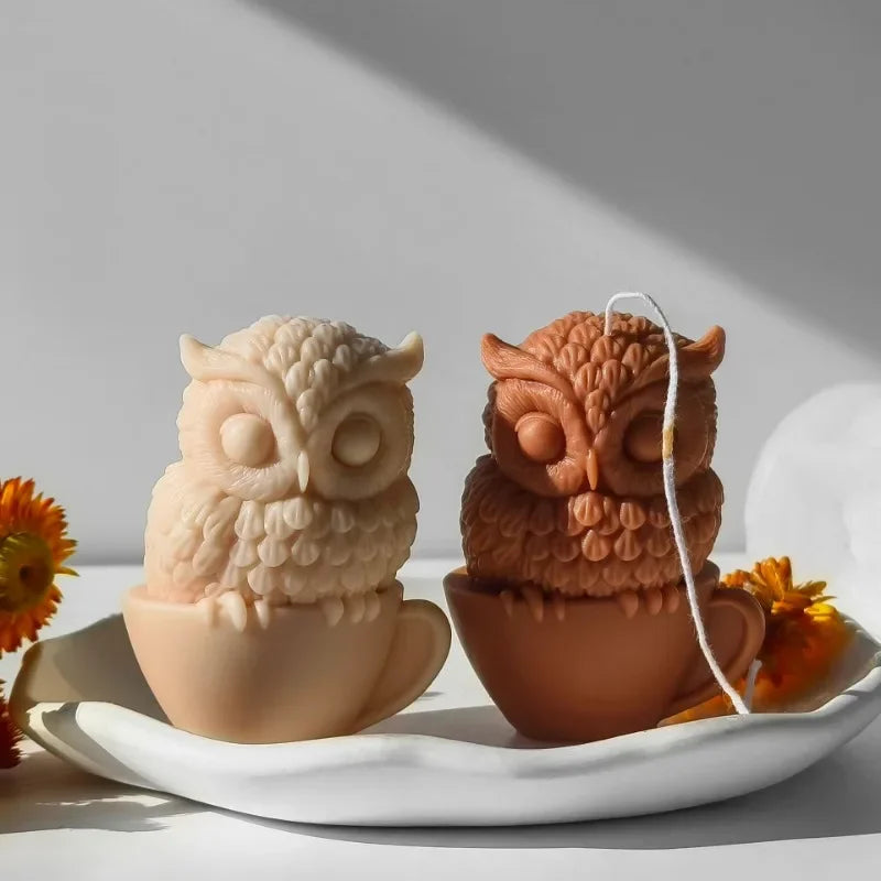 3D Owl Silicone Mold – Candle, Resin, Soap & Plaster DIY