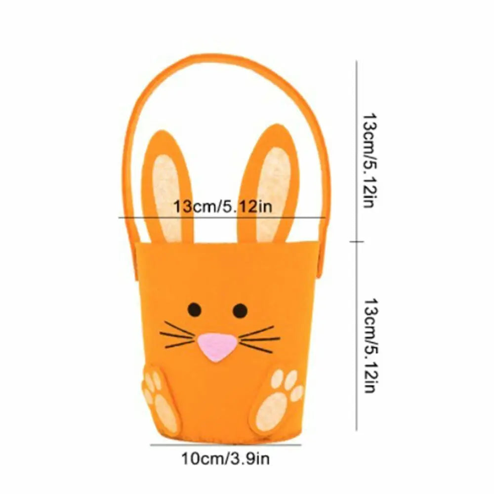 Easter Egg Basket Bunny Non-Woven Candy Bucket Gift Bag Kids