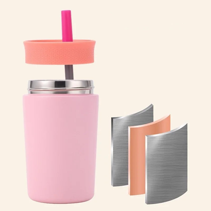 12oz Vacuum Insulated Travel Mug | Stainless Steel with Straw