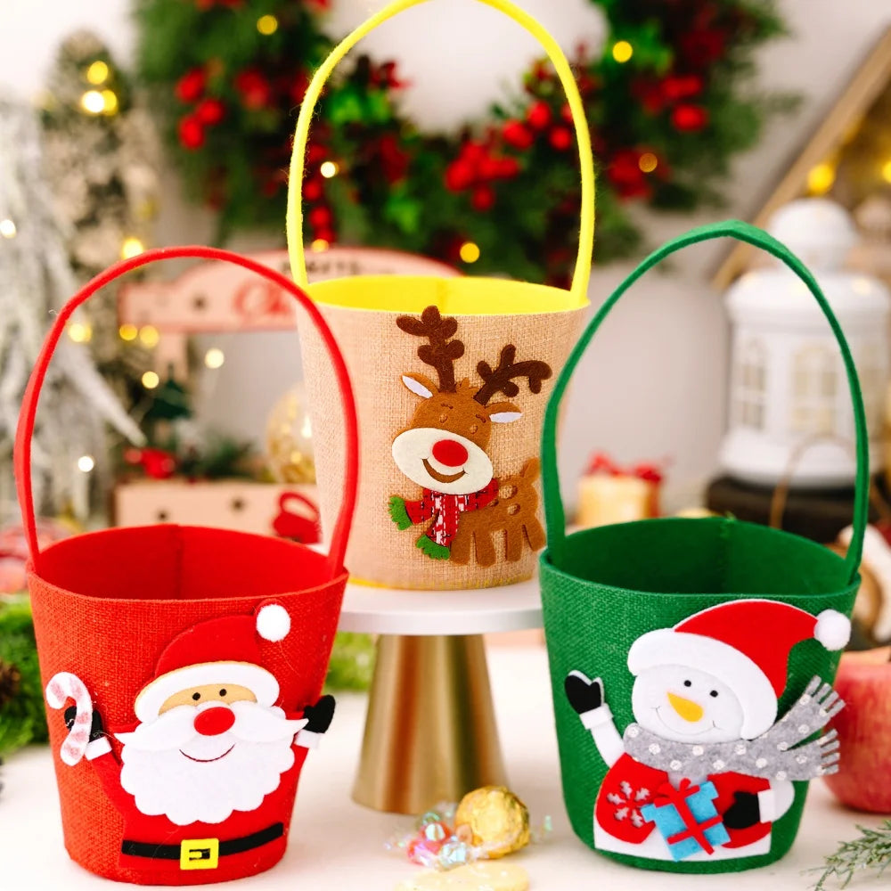Santa Claus Christmas Gift Bag – Washable Reusable Candy Bag