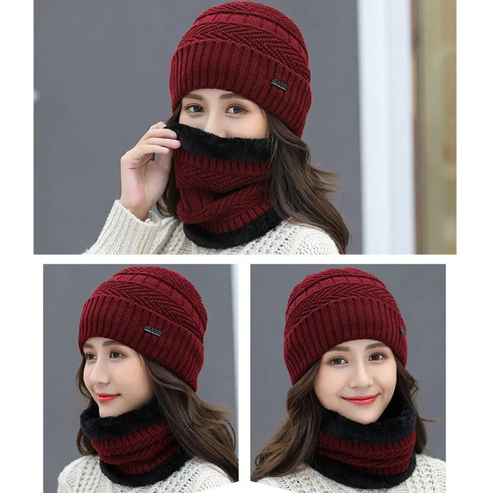 Thermal Knit Beanie & Scarf Set – Unisex 2-in-1 Winter Hat