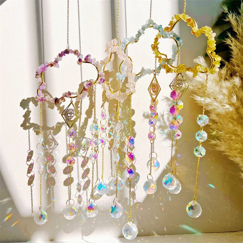 Natural Amethyst Crystal Cloud Pendant – Window Light Catcher