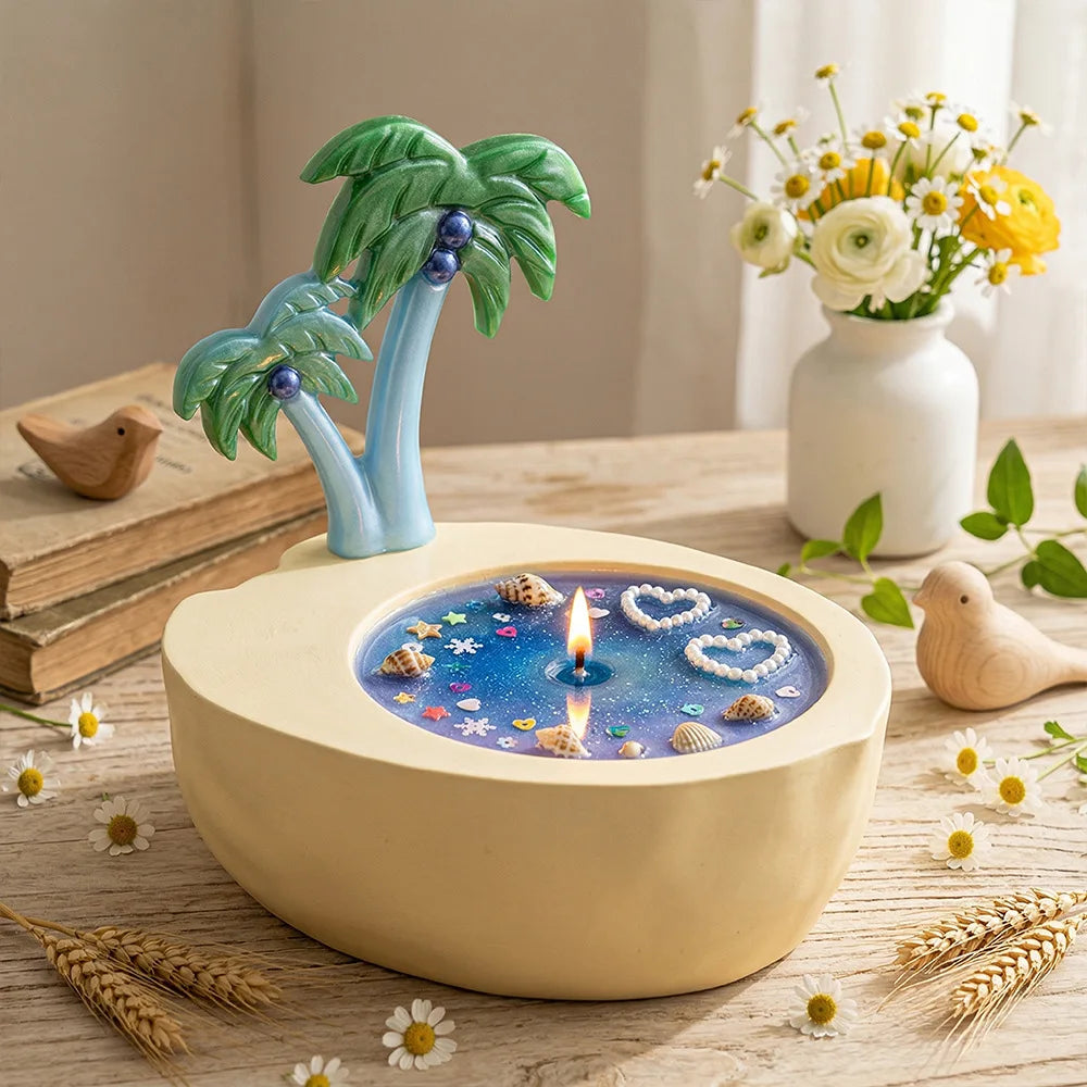 Palm Tree Coconut Bowl Silicone Mold – DIY Resin & Plaster