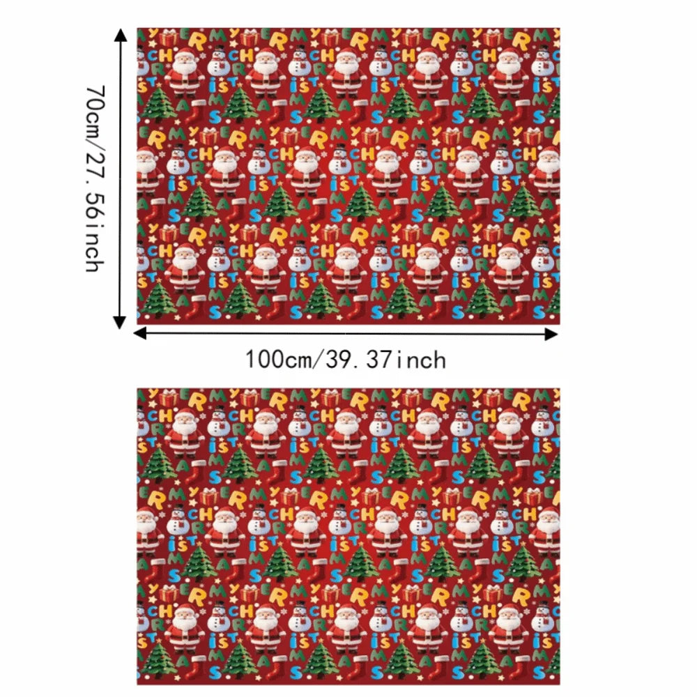2-Pack Large Christmas Wrapping Paper Sheets – Santa & Tree