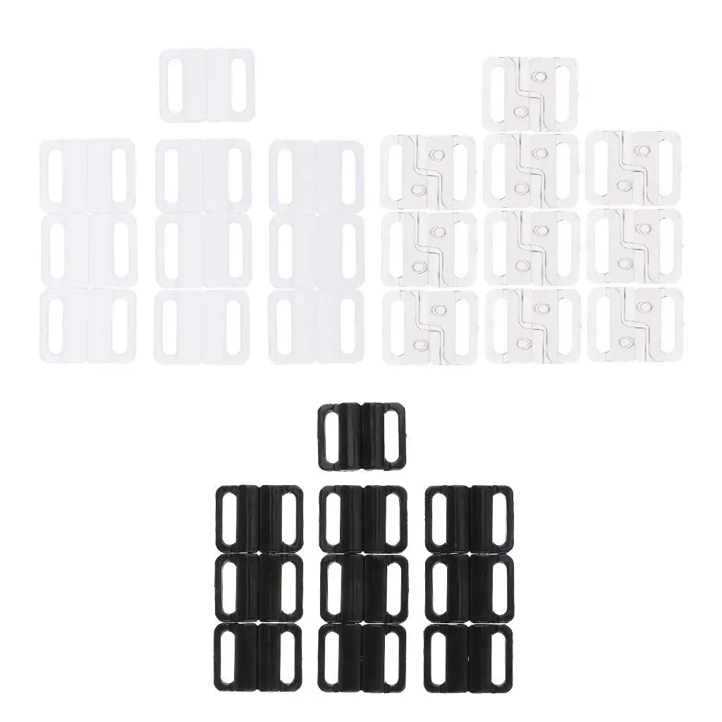 Plastic Bra Clip Hooks 25mm – Bikini Snap Fasteners 10 Pairs