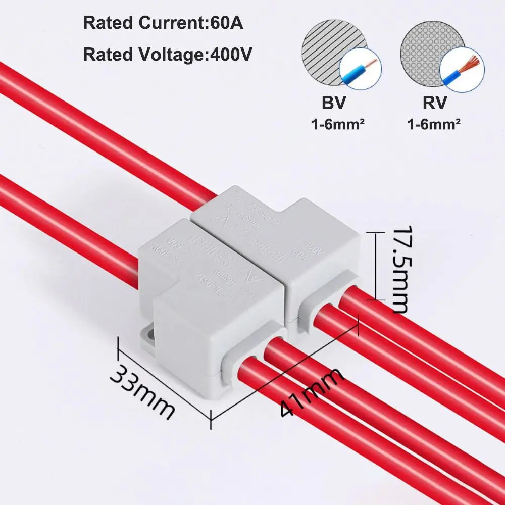 Brass Quick Terminal Block Wire Connector 60A 400V Splice