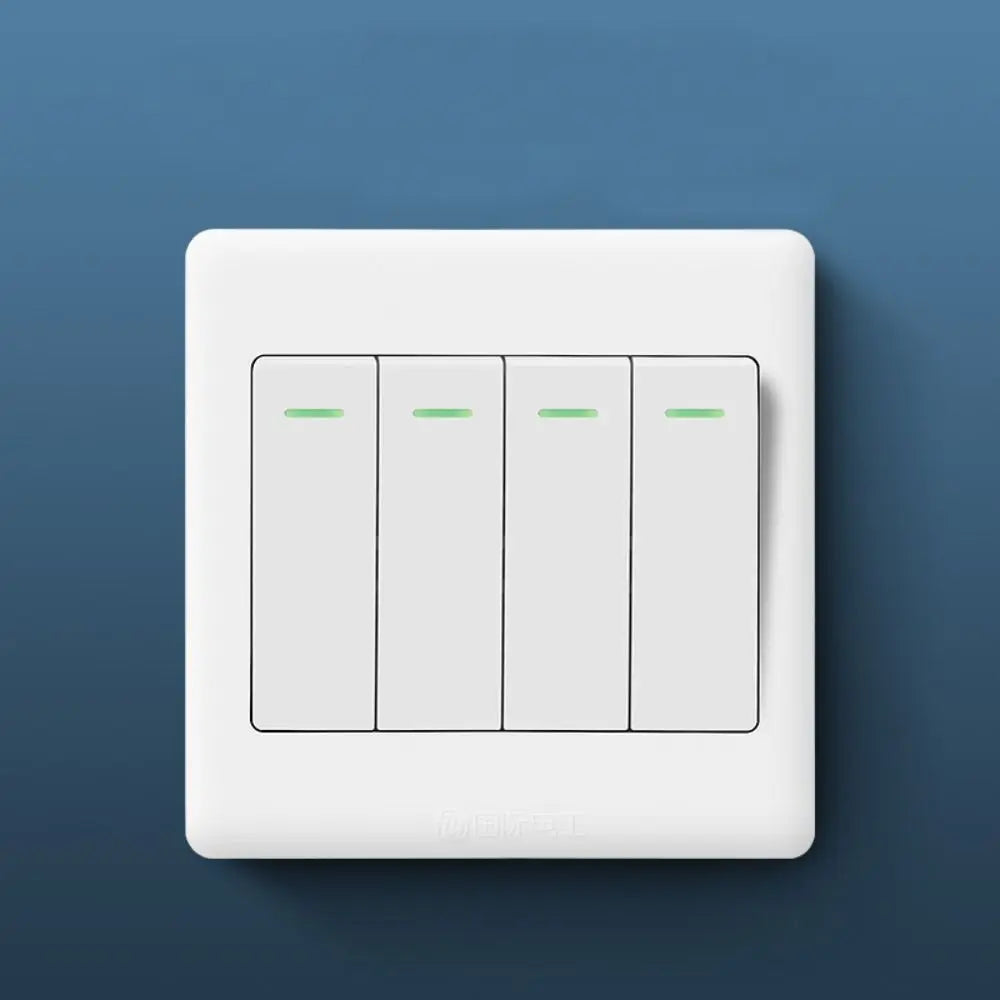1-Way Wall Light Switch with Fluorescent Indicator 10A 250V