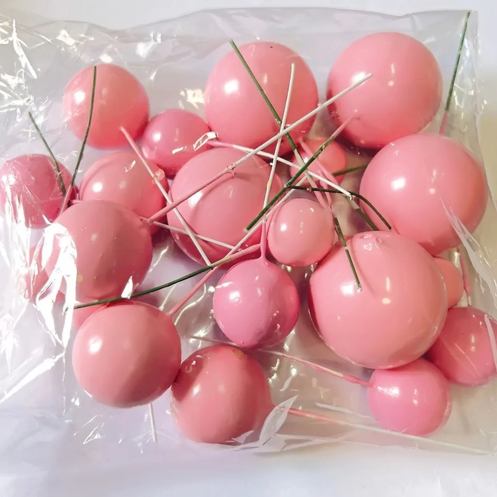 Decorative Ball Cake Toppers – 20pc Mixed Size Plastic Set
