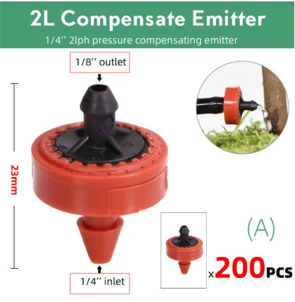Pressure Compensating Drip Irrigation Drippers 2L 4L 8L | 50–200 Pack